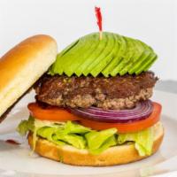 Avocado Burger · Fresh In-House Ground Angus Patty topped with Fresh Avocado.
