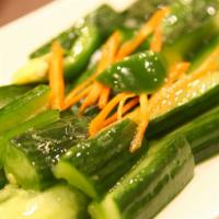 Cucumber Salad · Cucumber mixed with dressing.