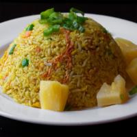 Pineapple Fried Rice · Gluten-free. Choice of jasmine or brown rice with pineapple, green beans, carrots, egg, onio...