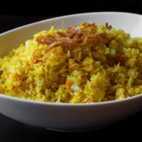 Home Style Fried Rice · Gluten-free. Choice of jasmine or brown rice with onions, yellow beans, turmeric, fried onio...
