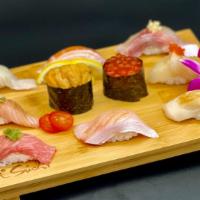 10 Pieces Omakase Nigiri  · The chef carefully selects the best...