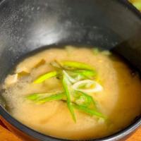 Organic Miso Soup · Kombu bonito broth with green onion, seaweed, and tofu