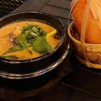 S3. Curry Chicken with / Cari Gà Với · Choice of French Bread, Vermicelli or Steamed Rice / Bánh Mì, Bún hay Cơm.