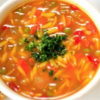 Soup of the Day · Hot, Hearty soup, served with Crouton and Fresh Lemon