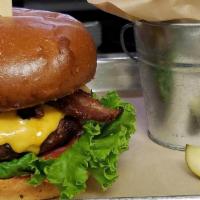 Chargrilled Stemple Cheeseburger · 1/2 Pound Organic Grassfed Sonoma County Beef from Stemple Creek. Served w/Lettuce, Tomato, ...