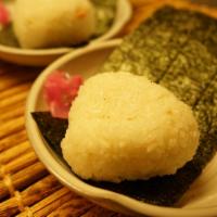Ume Onigiri · Rice ball and salt plum inside.