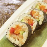 Kaisen Roll · Maguro Tuna ,Albacofe, Salmon sashimi, cucumber and sesame.