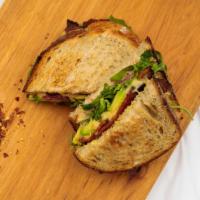 Turkey, Avocado and Bacon · This is our most popular sandwich. turkey breast with avocado, melted gouda and thick cut cr...