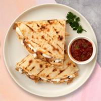 Torn With Corn Quesadilla · Corn quesadilla with cheese and salsa. Upgrade your quesadilla by adding cheese, guacamole, ...