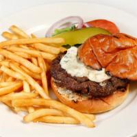 Curbside Burger · Natural angus beef cheddar or jack or blue cheese.