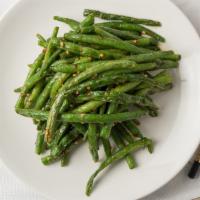 L7. Spicy Dry Braised String Beans · Hot and spicy.