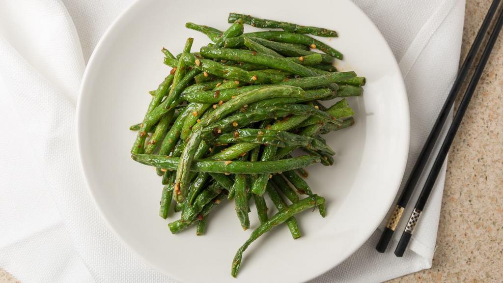 L7. Spicy Dry Braised String Beans · Hot and spicy.