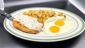 Black angus Chicken Fried Steak · Half Lb tender steak that has been breaded and fried to a golden brown and topped off with o...