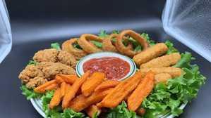 Jack'S Appetizer Combo · Deep fried chicken strips, cheese sticks, onion rings, sweet potato fries and a serving of m...