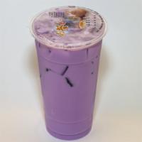 Taro Milk Tea · 24oz Medium Size only.
Taro drink.
Decaf.