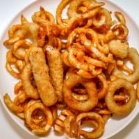 Snacks Box · Onion rings, mozzarella sticks, curly fries. No substitute.  store reserve the right to subs...