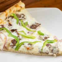 Yummy Pizza · Steak american cheese onions bell pepper.