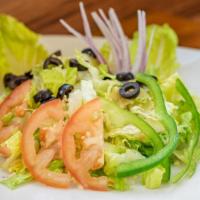 Garden Salad · Lettuce onion tomato bell pepper and Banana pepper