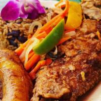 Chef Ann's Special: Whole Fried Escovitch Red Snapper with Creole Rice · Whole Fried Escovitch Red Snapper, Sautéed Vegetables, Creole Rice( red beans and rice) , an...