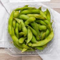 Edamame · boiled soybean in pot.