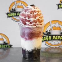 Harry Ape · Cherry and grape snow with marshmallow cream top and center garnished with a maraschino cher...
