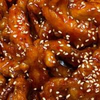 Sweet & Spicy Fried Chicken  *New · 닭강정(Sweet & *Spicy)  
Boneless Chicken Thigh, Peanuts .
