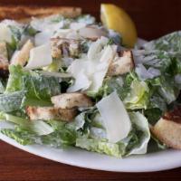 Caesar Salad · Crisp romaine hearts with parmesan and peppercorn-pecorino cheese and garlic croutons tossed...