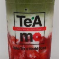 Strawberry Matcha Latte · Premium Japanese matcha with Your Choice of Milk and House made Strawberry Puree. (NO ADJUST...