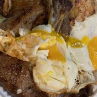 Low Carb BBQ Plate · BBQ short ribs, hawaiian BBQ beef, hawaiian BBQ chicken and 2 eggs.