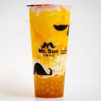 Mr. Sun Mango w/ Mango Boba · Fixed Sugar & Ice Level. Cold drink only. With Mango Boba.