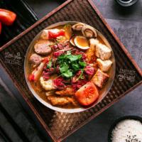 1. Beef Hot Soup · Napa, beef slices, vermicelli, enoki mushroom, taro, tomato, tofu, tempura, corn, meatball, ...