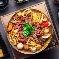 9. Taiwanese Supreme Spicy Hot Soup · Taiwanese cabbage, instant noodle, beef slices, beef tendon, enoki mushroom, tempera, clam, ...