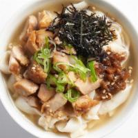 Tofu Noodle Soup · Tofu shirataki noodles in miso and shiitake based broth, wakame seaweed, kizami nori, sesame...