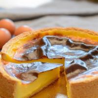 Parisian Flan Slice · Authentic parisian flan made with a thin and crispy puff pastry filled with a vanilla custar...