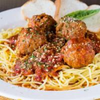 Spaghetti · Meat sauce or marinara sauce. Served with breadsticks.