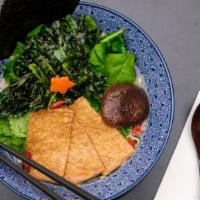 Zen Ramen (Vegan) · Light and healthy vegan broth made with kombu seaweed, shiitake mushroom dashi and white soy...