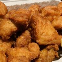Large Chicken Karaage · 3 times larger than a regular size!! Japanese style savory fried chicken with a hint of blac...