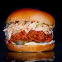 The Diablo Sandwich · Cornflake Crusted Chicken Breast seasoned in our signature spice blend, tossed in our FIERY ...