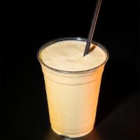 Passion Fruit Frozen Lemonade · Freshly squeezed lemonade, passion colada puree and vanilla ice cream