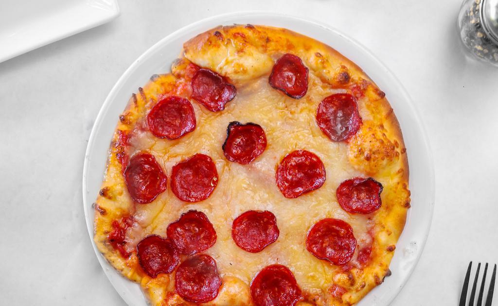 Pepperoni Pizza · With roma tomato sauce and mozzarella cheese.