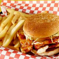 Jay's Chicken BBQ Burger · A chicken breast smothered in our BBQ sauce.