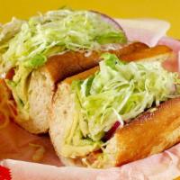Avocado & Cheese · Includes mayo mustard lettuce tomatoes pickles and grilled onions.