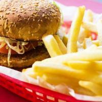 Garden Burger · With fries.