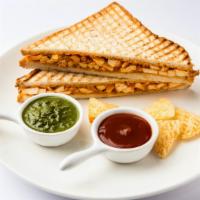 Bombay Paneer Grilled Sandwich · Spicy Paneer, Corn, onion, Cheese and chaat junction special chutney - an irresistible combi...