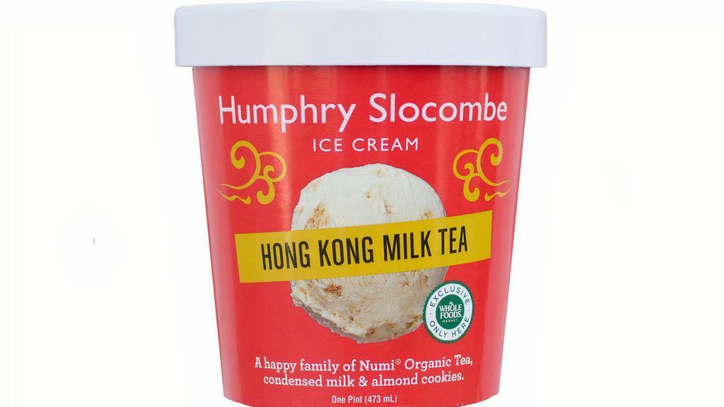 Humphry Slocombe Hong Kong Milk Tea · Black tea ice cream made with housemade almond cookies. Made in partnership with Chef Melissa King. Gluten-free. Contains dairy, eggs, and sesame seeds. We cannot make substitutions.