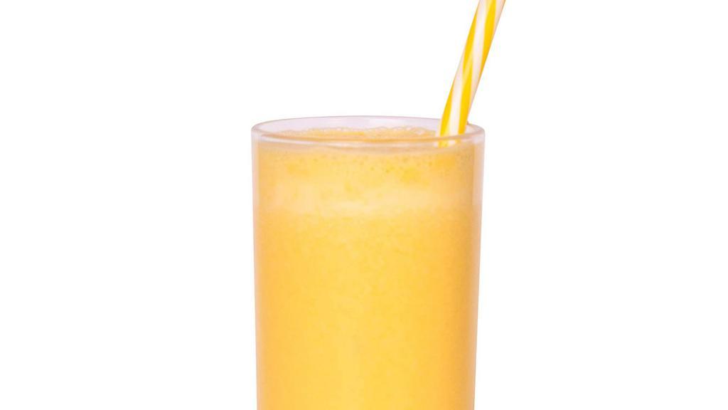Mango Mayhem Smoothie · Orange juice, mango and banana.