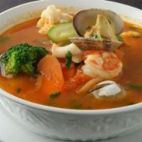 Mixed Seafood Soup · With choice of corn or flour tortillas