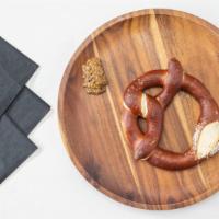 Pretzel with Mustard · Firebrands Delicious firebaked pretzel with german stone ground mustard