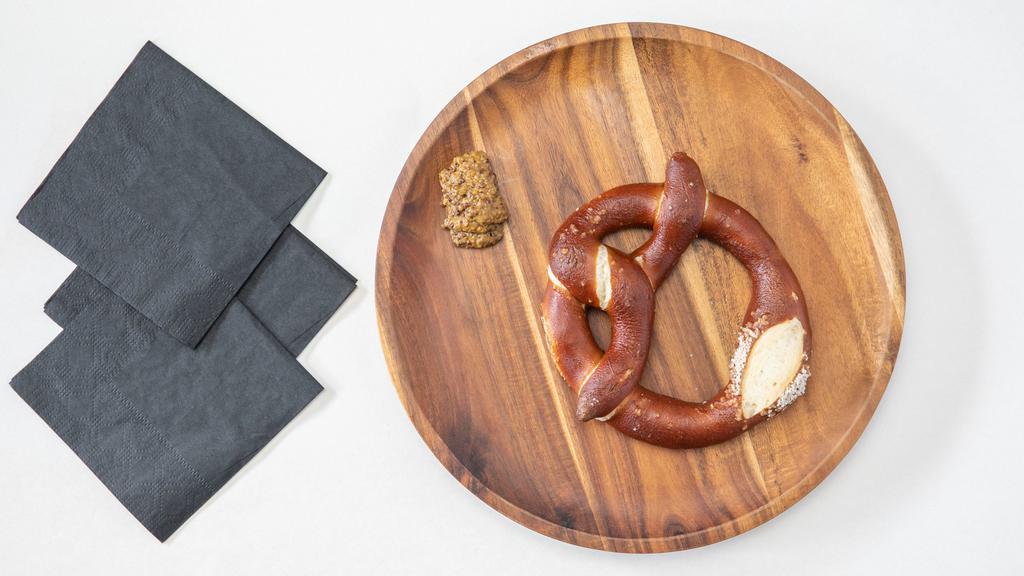 Pretzel with Mustard · Firebrands Delicious firebaked pretzel with german stone ground mustard