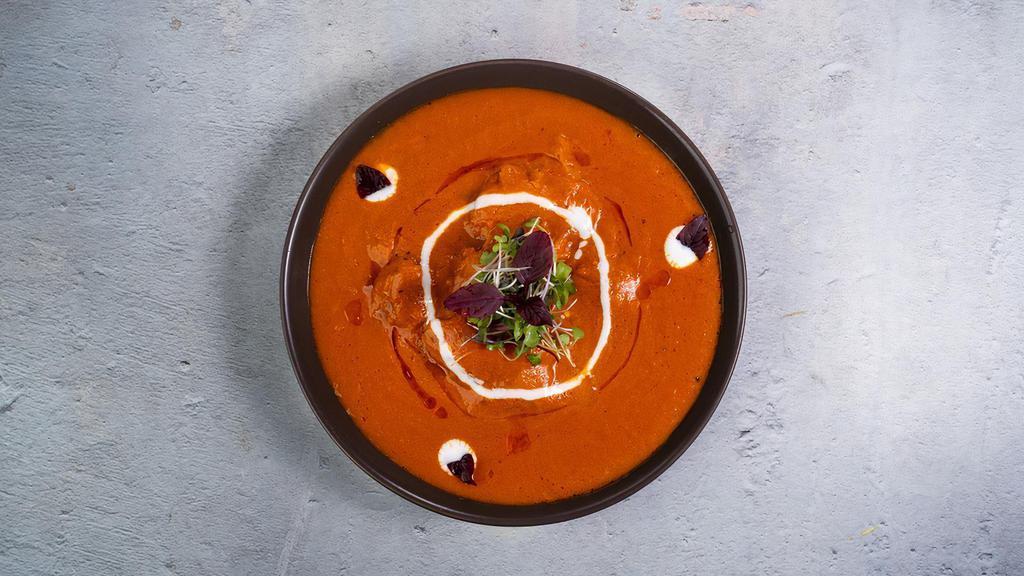 Saffron's Famous Butter Chicken · Saffron’s roasted chicken simmered in makhani (spiced tomato) sauce, fenugreek, and ginger. Gluten-Free. Contains dairy. We cannot make substitutions.
